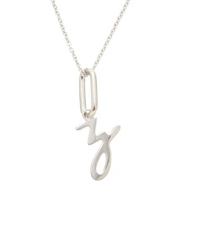 Meshmerise Silver 0.06 Ct. Tw. Diamond Initial Necklace In Metallic