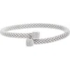 Meshmerise Sterling Silver Mesh Bangle In White/ Silver