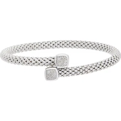 Meshmerise Sterling Silver Mesh Bangle In White/ Silver