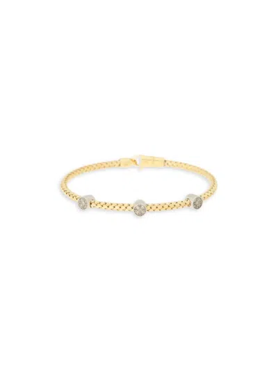 Meshmerise Women's 18k Yellow Gold Vermeil & 0.2 Tcw Diamond Braided Bangle Bracelet