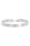 Meshmerise 'x' Diamond Ribbed Chain Bracelet In Metallic