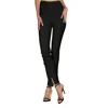 Mesmerize Zip Frontlong Pants W/slit In Denim Black In Black
