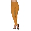 Mesmerize Zip Frontlong Pants W/slit In Mustard In Yellow