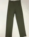 Mesmerize Zip Frontlong Pants W/slit In Olive In Green
