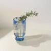 Meso Goods Frida Tall Stackable Glass Blue & Clear In Blue