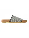 Message Women's Gingham Shaw Slide In Puffin In Multi