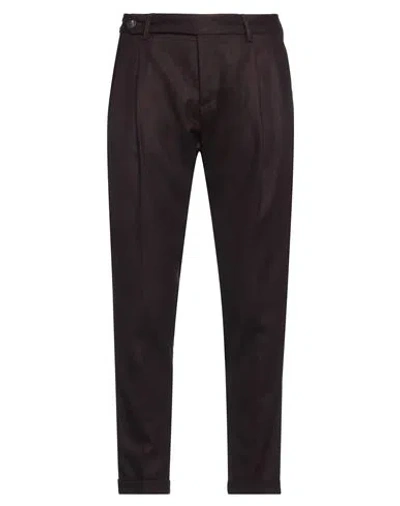 Messagerie Luxe Fabrics Man Pants Burgundy Size 36 Wool, Polyester