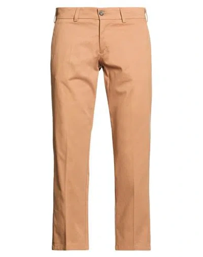 Messagerie Luxe Fabrics Man Pants Camel Size 36 Cotton, Elastane In Brown