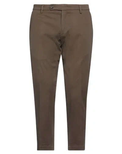 Messagerie Luxe Fabrics Man Pants Military Green Size 38 Cotton, Elastane