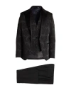 Messagerie Luxe Fabrics Man Suit Black Size 42 Viscose, Polyester In Multi