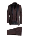Messagerie Luxe Fabrics Man Suit Burgundy Size 46 Viscose, Polyester In Burgundy