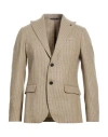 Messagerie Man Blazer Beige Size 40 Wool, Polyester In Brown