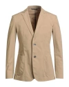 Messagerie Man Blazer Beige Size 42 Cotton, Elastane In Brown