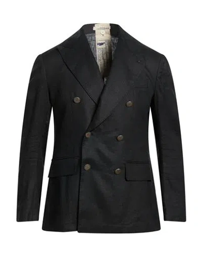 Messagerie Man Blazer Black Size 40 Linen