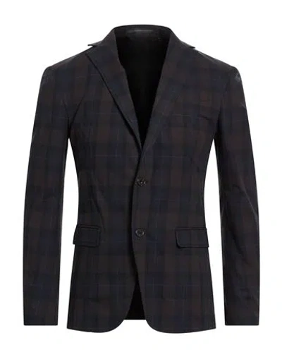 Messagerie Man Blazer Brown Size 38 Cotton, Elastane