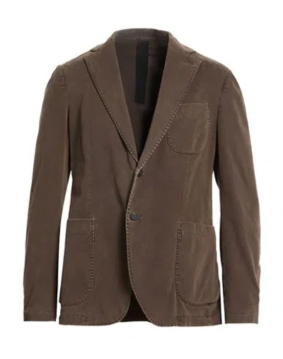 Messagerie Man Blazer Brown Size 38 Cotton, Elastane