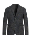 Messagerie Man Blazer Charcoal Size 38 Wool, Polyester In Grey