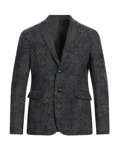 Messagerie Man Blazer Charcoal Size 38 Wool, Polyester In Grey