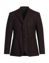Messagerie Man Blazer Plum Size 40 Wool, Polyester In Purple