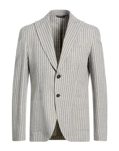 Messagerie Man Blazer Grey Size 38 Cotton, Linen, Acrylic In Gray