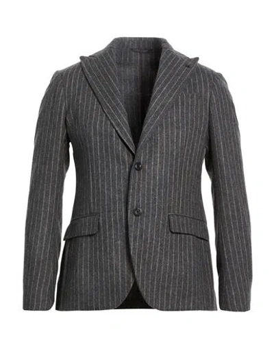 Messagerie Man Blazer Grey Size 40 Wool, Polyester In Gray