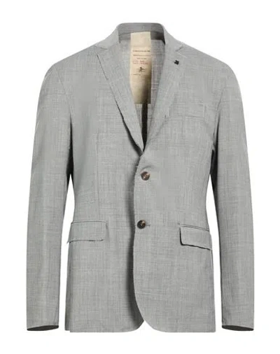 Messagerie Man Blazer Grey Size 42 Wool, Polyester, Elastane In Gray