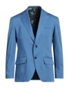 Messagerie Man Blazer Light Blue Size 38 Cotton, Elastane In Blue