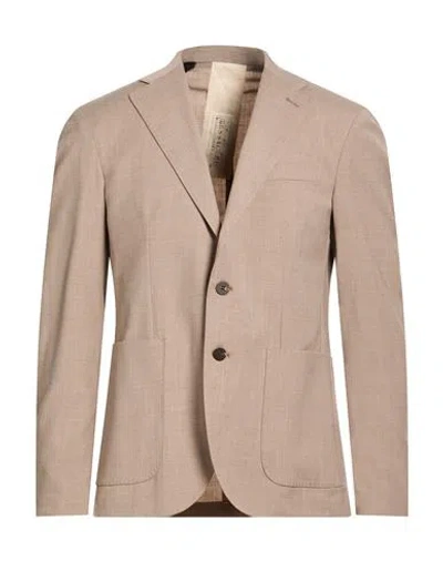 Messagerie Man Blazer Light Grey Size 42 Wool, Polyester, Lycra In Pink