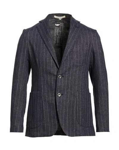 Messagerie Man Blazer Midnight Blue Size 42 Linen, Polyester, Viscose, Elastane