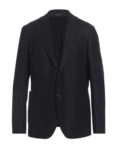 Messagerie Man Blazer Midnight Blue Size 44 Virgin Wool, Acrylic, Polyamide, Cashmere