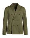 Messagerie Man Blazer Military Green Size 42 Cotton, Elastane In Multi