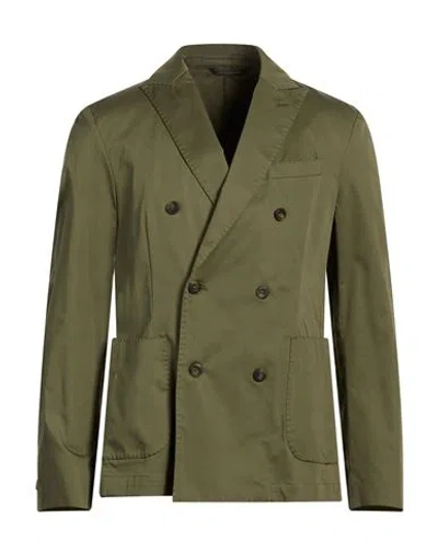 Messagerie Man Blazer Military Green Size 42 Cotton, Elastane In Multi