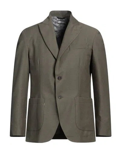 Messagerie Man Blazer Military Green Size 44 Cotton, Linen, Polyester