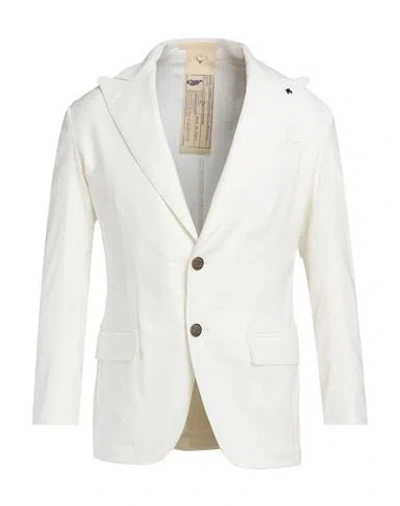 Messagerie Man Blazer Off White Size 40 Linen, Viscose, Elastane