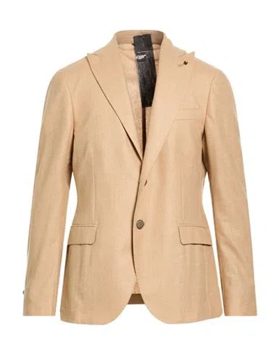Messagerie Man Blazer Sand Size 42 Virgin Wool, Polyamide, Cashmere In Brown