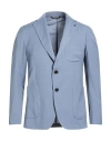 Messagerie Man Blazer Slate Blue Size 38 Polyester, Wool, Elastane