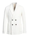 Messagerie Man Blazer White Size 38 Cotton, Elastane In White