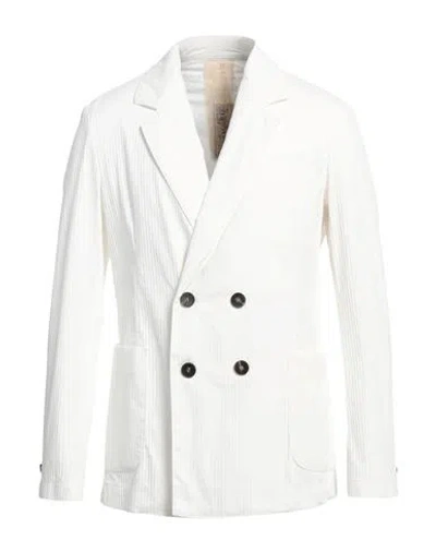 Messagerie Man Blazer White Size 38 Cotton, Elastane