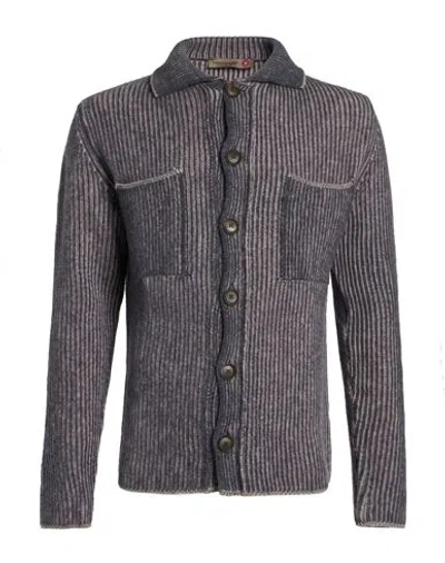 Messagerie Man Cardigan Blue Size Xxl Virgin Wool In Gray