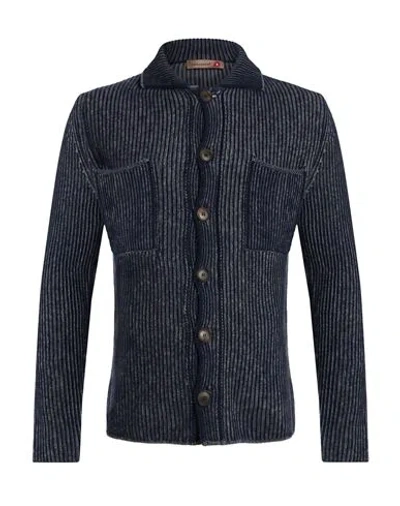 Messagerie Man Cardigan Midnight Blue Size L Virgin Wool