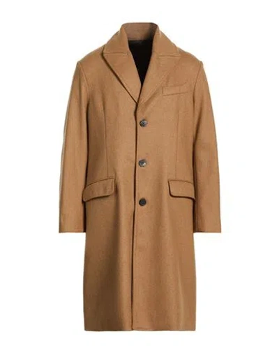 Messagerie Man Coat Camel Size 38 Virgin Wool, Polyamide, Wool In Brown
