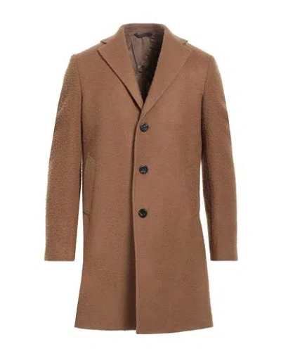 Messagerie Man Coat Camel Size 40 Wool, Polyamide In Beige