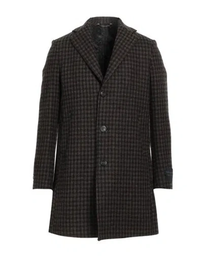 Messagerie Man Coat Dark Brown Size 42 Virgin Wool
