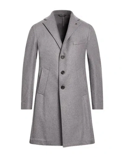 Messagerie Man Coat Grey Size 42 Wool, Polyester, Cashmere, Pashmina In Gray