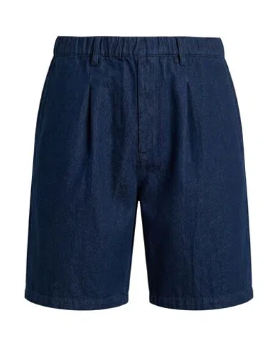 Messagerie Man Denim Shorts Blue Size 32 Cotton, Linen