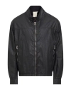 Messagerie Man Jacket Black Size L Linen, Polyurethane In Black
