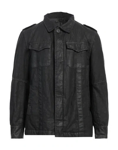 Messagerie Man Jacket Black Size M Cotton, Linen, Polyurethane