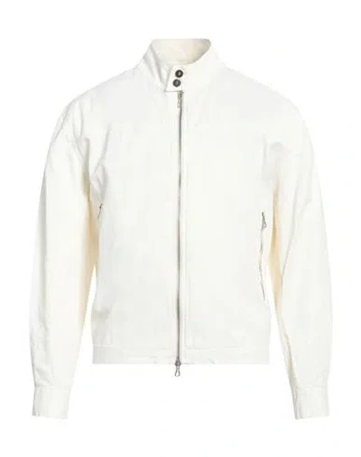 Messagerie Man Jacket Ivory Size L Linen, Polyurethane In White