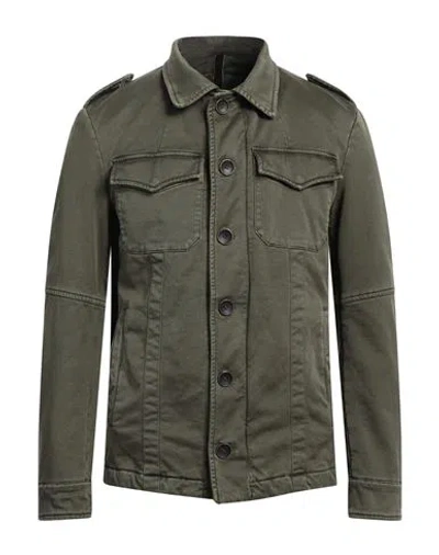 Messagerie Man Jacket Military Green Size 40 Cotton, Lyocell, Elastane In Green