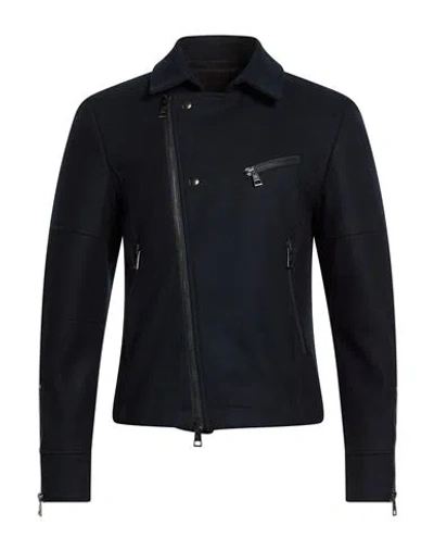 Messagerie Man Jacket Navy Size 44 Wool, Polyester, Polyamide, Cashmere In Blue